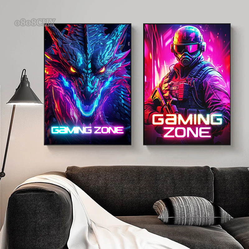 Esports Gaming Poster - Dragon Assassin Space Armor Gaming Zone