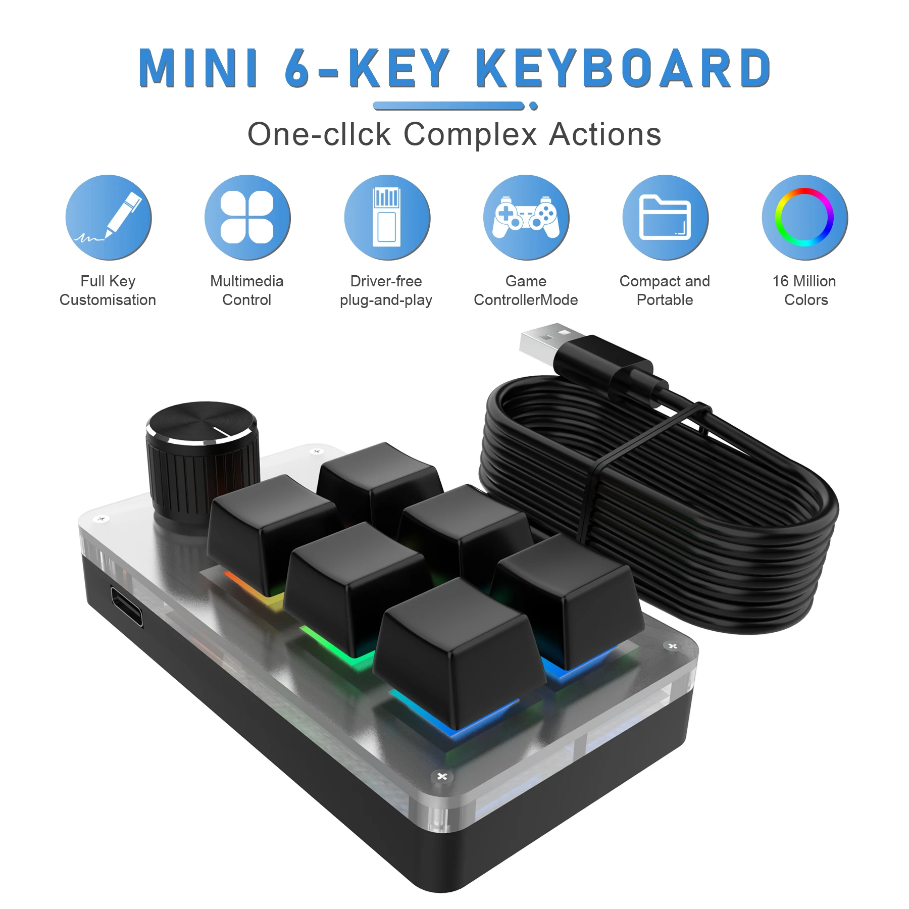 6 Keys 1 Knob RGB Programming  - Elgato Stream Deck 评论和价格