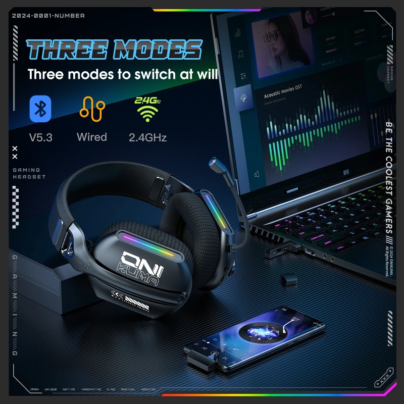 ONIKUMA GT808 Wireless Gaming  - Esports Gaming Headphones 评论和价格