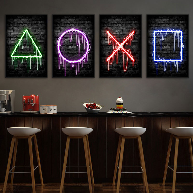 Gaming Neon Eat Sleep Game Rep - Esports Gaming Poster 评论和价格