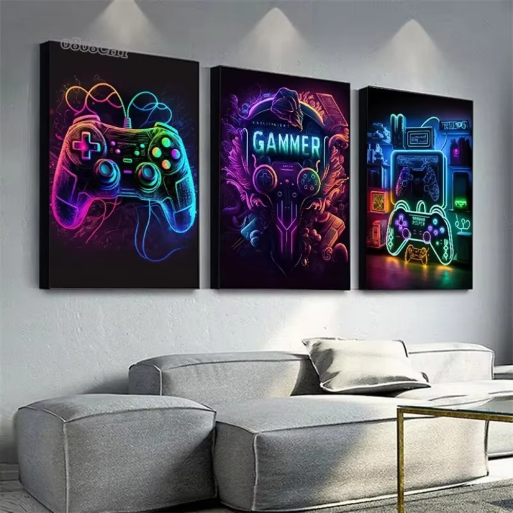 Neon Game Canvas Paintings Gam - Esports Gaming Poster 评论和价格
