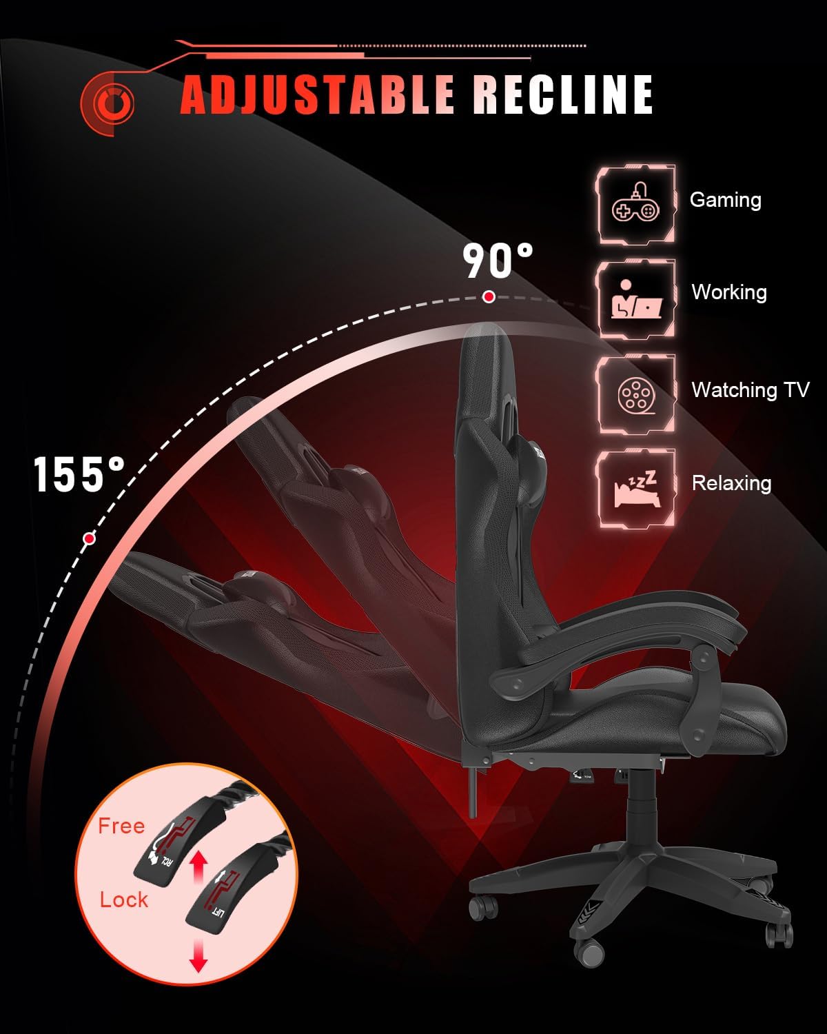 Gaming Chair with RGB LED Ligh - Rgb Gaming Chair 评论和价格
