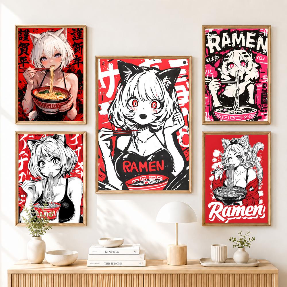 Anime Cat Girl Painting Callig - Esports Gaming Poster 评论和价格