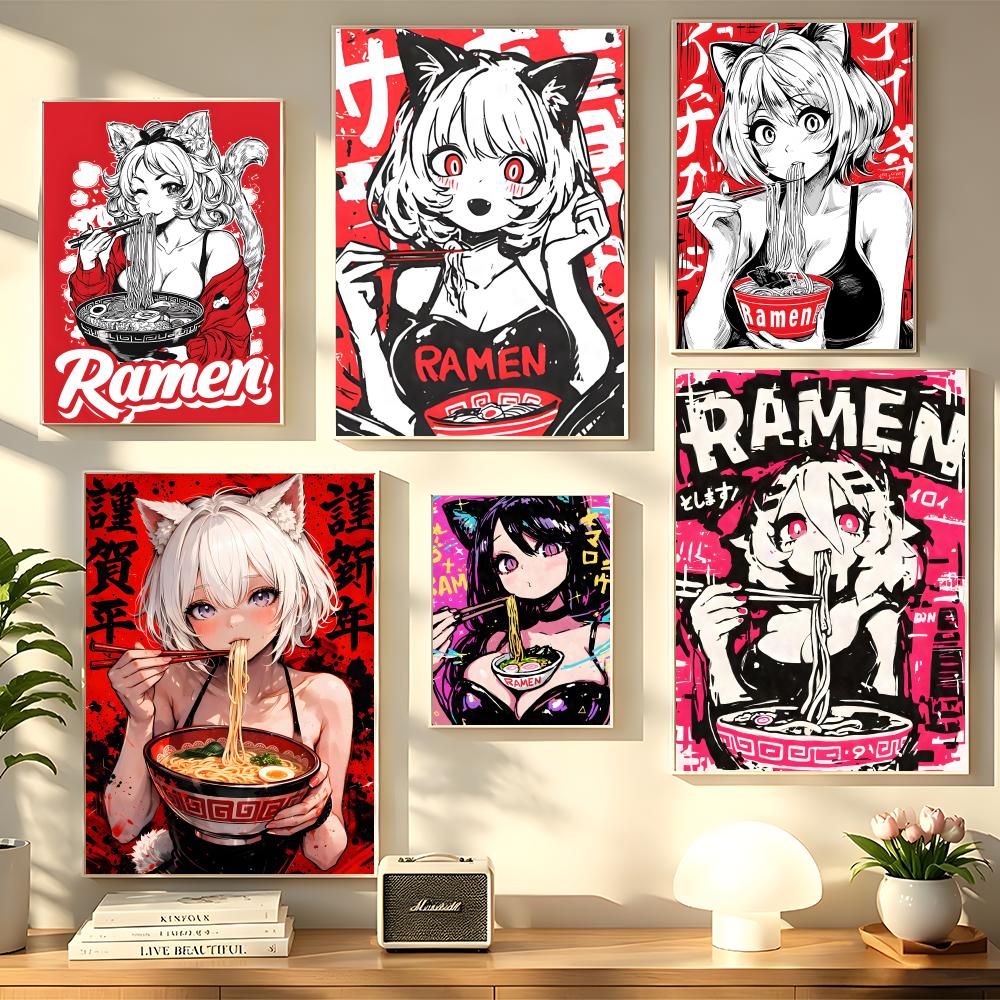 Anime Cat Girl Painting Callig - Esports Gaming Poster 评论和价格