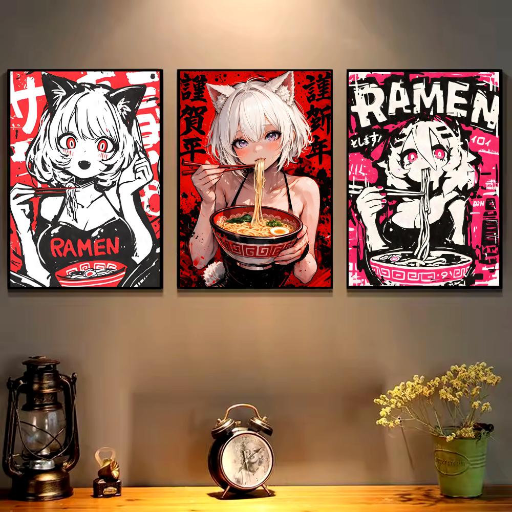 Anime Cat Girl Painting Callig - Esports Gaming Poster 评论和价格