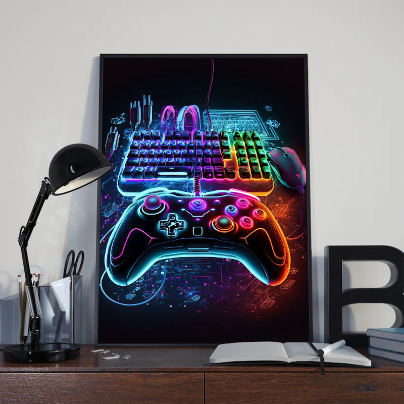 Neon Pop Cool Gaming Wall Art  - Esports Gaming Poster 评论和价格
