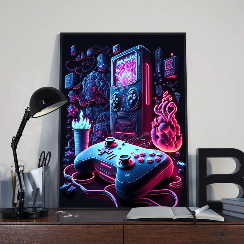 Neon Pop Cool Gaming Wall Art  - Esports Gaming Poster 评论和价格