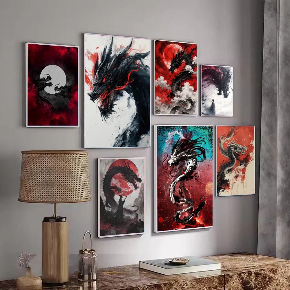 Black Dragon Poster Waterproof - Esports Gaming Poster 评论和价格